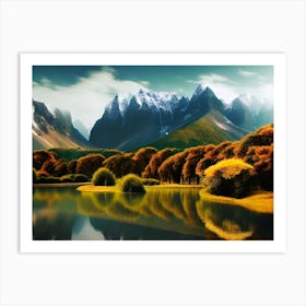 Mountain Landscape Wallpaper 1 Art Print