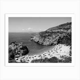 Black And White Beach Scene Art Print