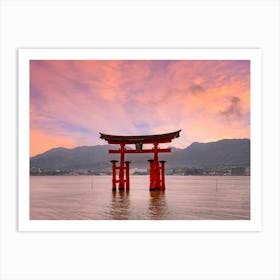 Torii Of Itsukushima Shrine On Miyajima At Sunset Art Print