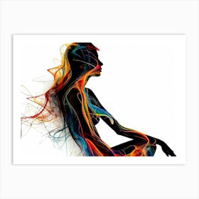 Woman With Colorful Hair 1 Art Print