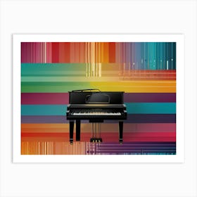 Piano On A Colorful Background Art Print