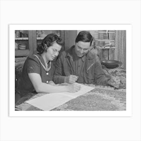 Mr, And Mrs,Lee Wagoner Work On Farm Records, They Live On The Black Canyon Project, Canyon County, Idaho By Art Print