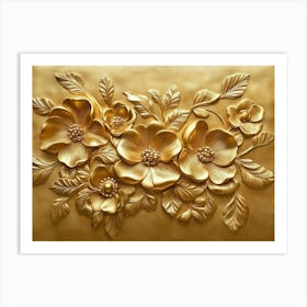 Gold Floral 1 Art Print