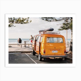 Orange Camper Van Art Print