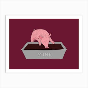 Wine Pig Art Print