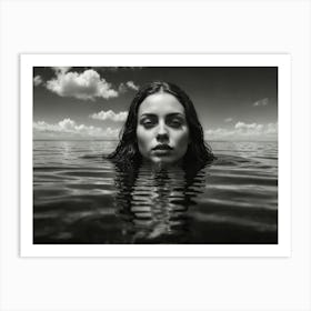Woman In The Water Surreal Art Art Print