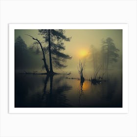 Sunrise Over The Lake Art Print