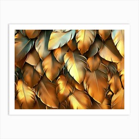 Leaves Design Luxury Feathers 1 Art Print