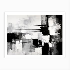 Layers Abstract Black And White 1 Art Print