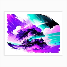 Purple House In The Sky Art Print