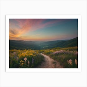 Sunset In The Mountains 4 Art Print