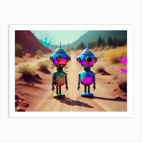 Robots In The Desert Art Print