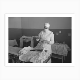Sterile Nurse Lays Out Instruments For Operation At The Cairns General Hospital At The Fsa (Farm Security Art Print