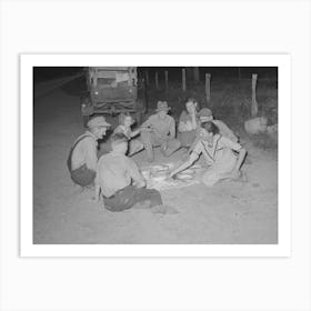 Migrant Family Encamped Along Roadside Eating Meal, Near Henryetta, Oklahoma By Russell Lee Art Print