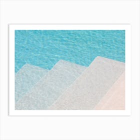 Stairs in the swimming pool | Summer Art Art Print