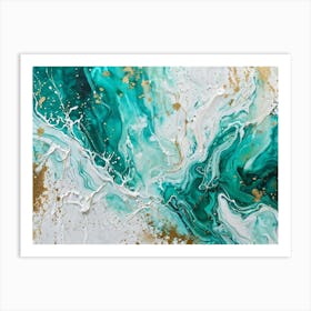 Abstract Illustration Featuring A Dirt Smeared White Canvas Vintage Patterns Marbled By A Mix Of Gr (4) Art Print