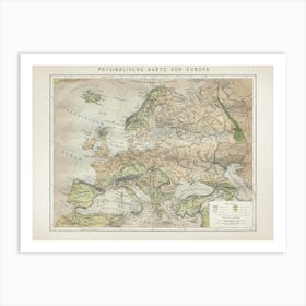 Vintage Brockhaus 6 Europa Art Print