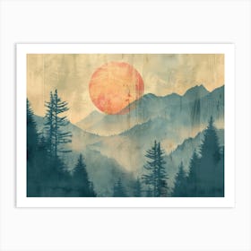 Vintage Landscape Illustration 8 Art Print