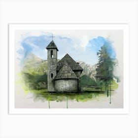 Church In The Mountains Art Print