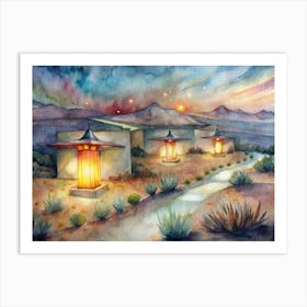 A Design Inspired By The Glowing Marfa Lights In T (1) Art Print