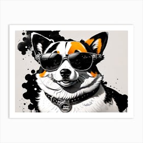 Corgi In Sunglasses 28 Art Print