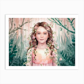 Little Girl In The Forest 2 Art Print