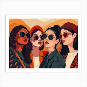 Women In Sunglasses Art Print