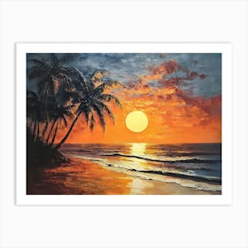 Island Sunset In Acrylic Art Print