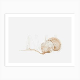 2 Ladies On The Beach Hats Art Print