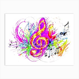 Colorful Music Notes Art Print