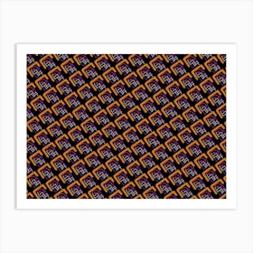 Abstract Orange Geometric Pattern Art Print