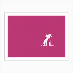 Dog On A Pink Background, dog illustration, dog portrait, animal illustration, digital art, pet art, dog artwork, dog drawing, dog painting, dog wallpaper, dog background, dog lover gift, dog décor, dog poster, dog print, pet, dog, vector art, dog art, minimalistic vector art, minimalistic dog art Art Print