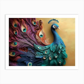 Colorful Peacock 10 Art Print