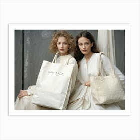 Two Women Holding Shopping Bags Art Print