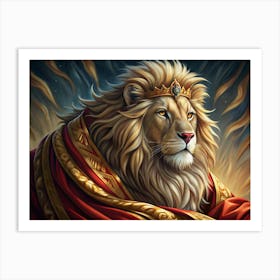 Lion King In A Crown Art Print