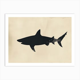 Mako Shark Grey Silhouette 4 Art Print