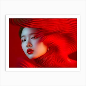 Girl In Red Art Print