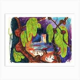 Summertime Under The Fig Tree Art Print