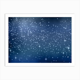 Blue Wave Shining Star Background Art Print