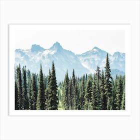 Mount Rainier National Park Forest Mountain Adventure Art Print