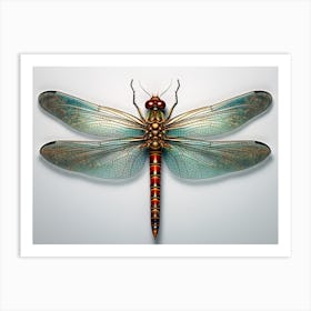 Dragonfly Common Green Darner Bright Colours 3 Art Print