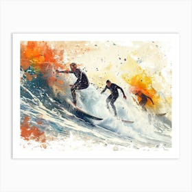 Surfers Art Print