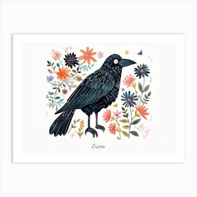 Little Floral Crow 2 Poster Art Print