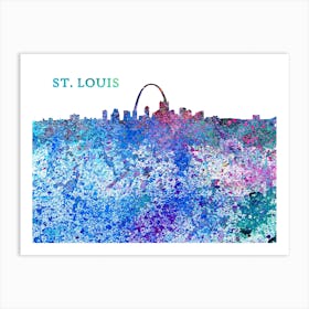 Saint Louis Missouri Skyline Splash Art Print