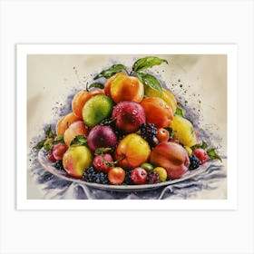 Fresh Juicy Tropical Fruit Painting #2 Art Print