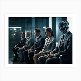 A Diverse Group Of Professionals With Varied Expressions Of Anticipation And Frustration Idled In A (4) Art Print