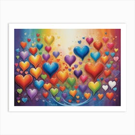 Rainbow Hearts 8 Art Print