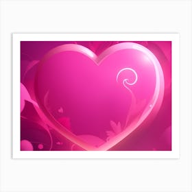 A Glowing Pink Heart Vibrant Horizontal Composition 69 Art Print