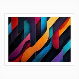 Colorful Depicting Different Colorful Shapes Art Print