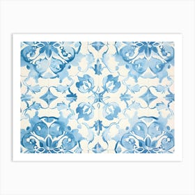 Blue And White Tile 1 Art Print